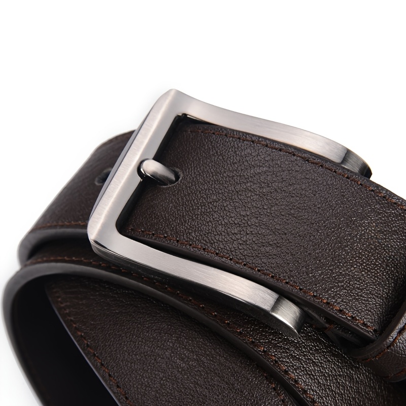Men'S Genuine Leather Belt, Fashionable Classic Casual Belt, Alloy Pin Buckle Belt, Suitable for Jeans, Pants, Work, And Business Gifts for Dad And Husband