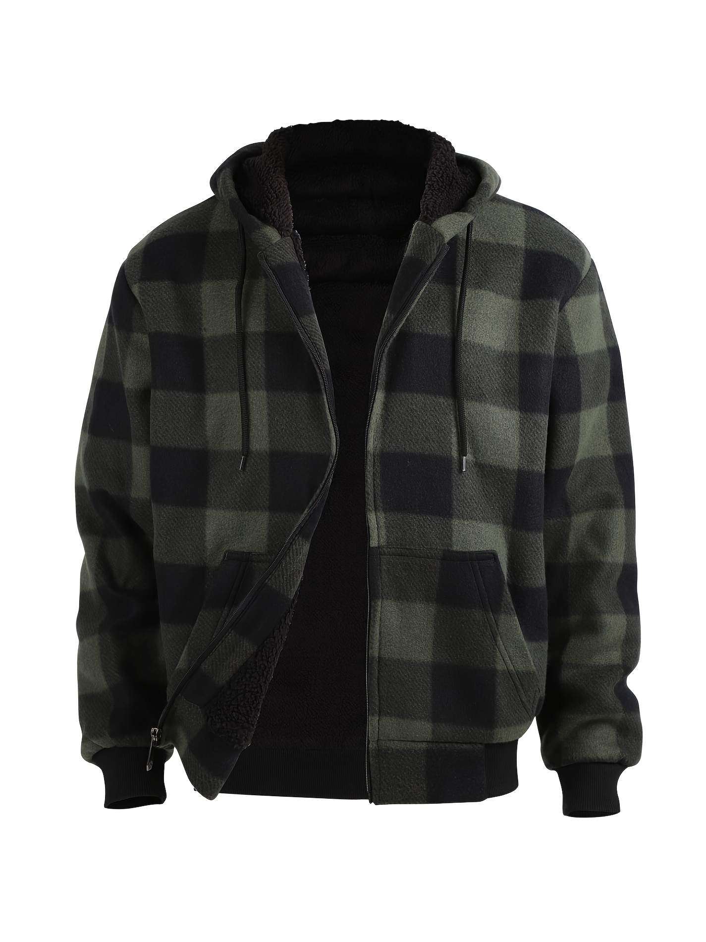 Fleece Hoodie Hoodie Kariert Herren Männer Karierter - Main Image