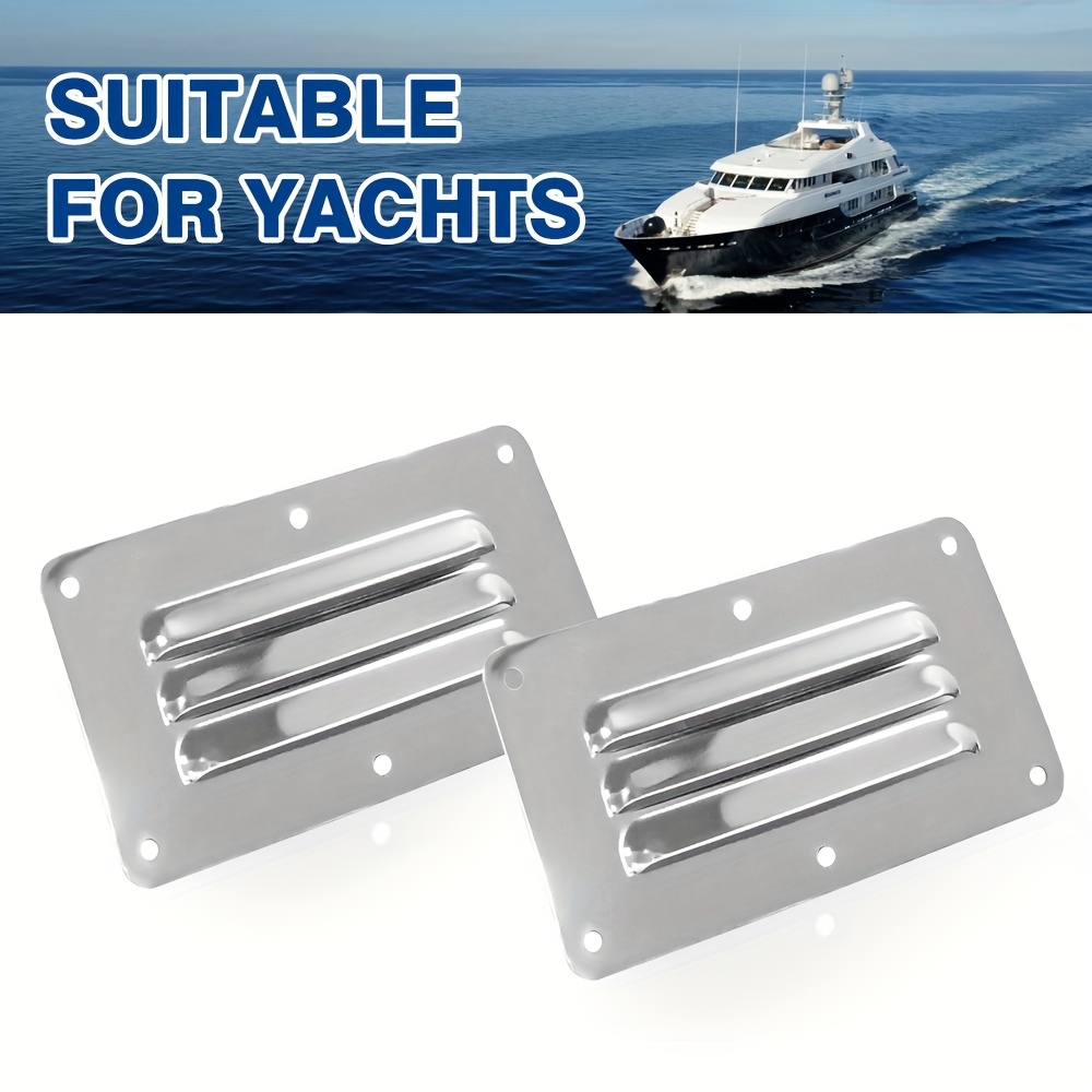 Steel Mirror-polished Louvered Vent, Air Grille Hatch Vent, Rectangular For Boat Ventilation Suitable For Ships, Yachts, Caravans, And Home Use
