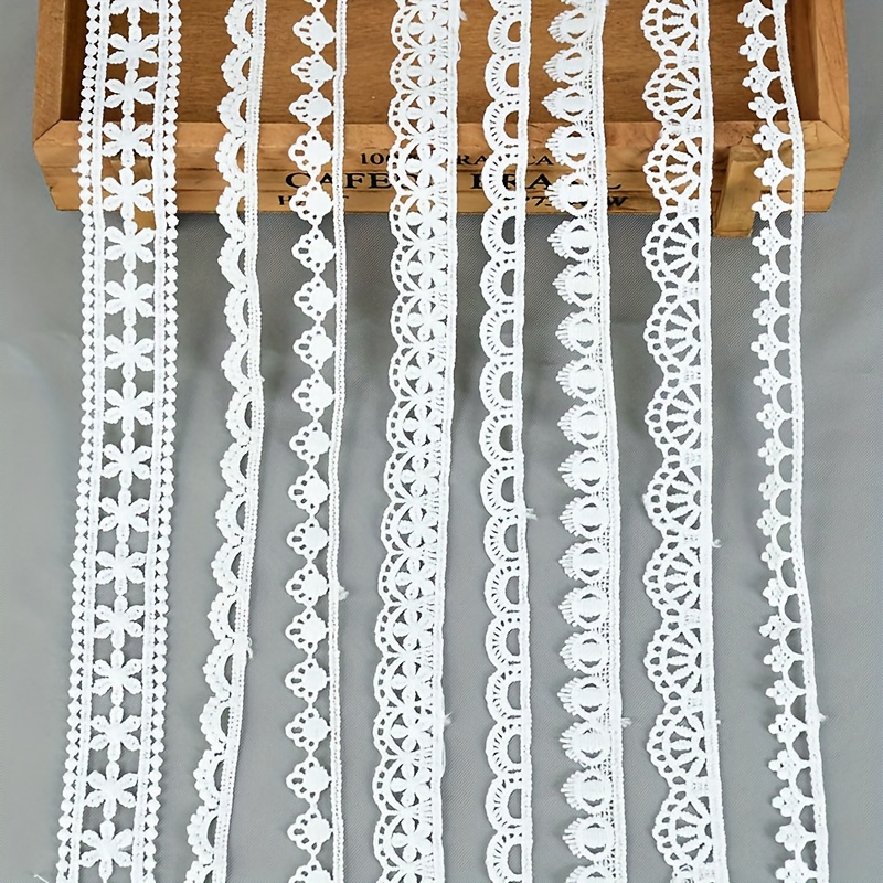 

5 Yards White Embroidered Lace Trim Ribbon - Milk Silk, Diy Sewing, Crafts, Clothing Accessories & Gift Wrapping, Lace Ribbon For Crafts,