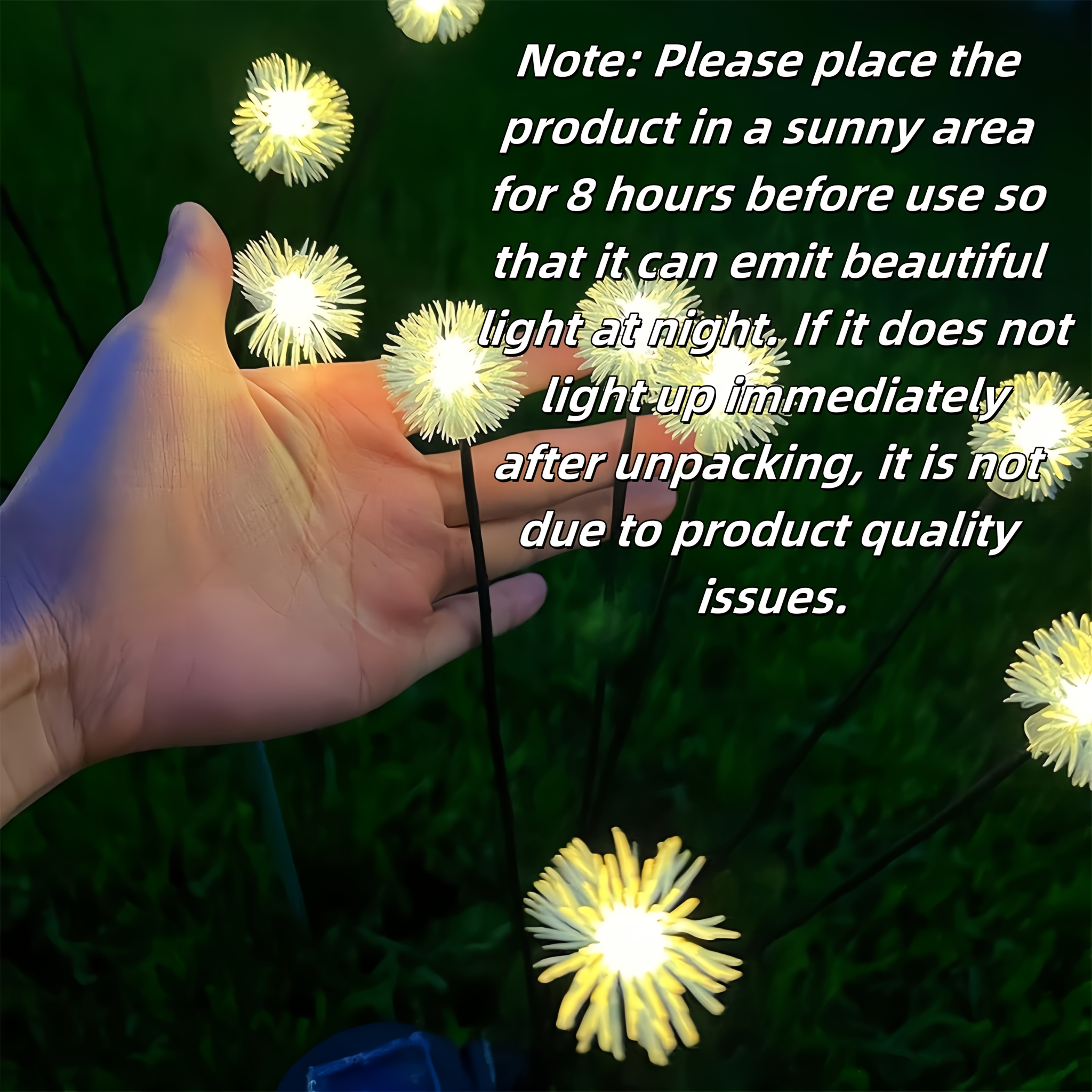  solar dandelion garden lights   warm white led semi flush mount nickel battery solar powered outdoor landscape lighting for courtyard park and holiday decor landscape lighting warm white led solar powered light lights for decoratio Product details 7
