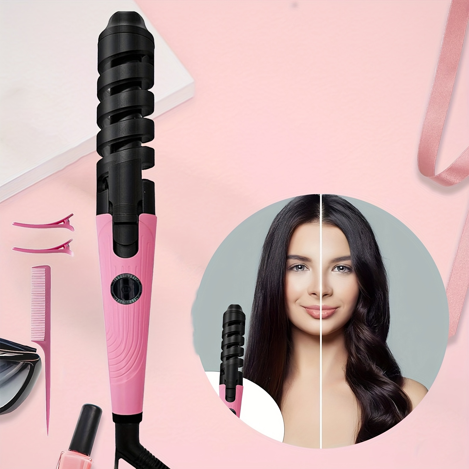 TEMU Curling Iron Spiral Inner Wave Curling Iron, Women's Hairdressing Tools, Gift