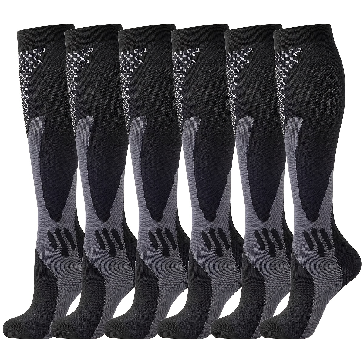 TEMU 6 Pairs Compression Sports Socks, Suitable For Climbing, Running, Cycling