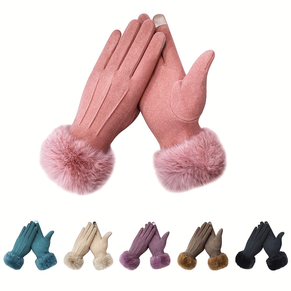 

Women's Winter Touch Screen Gloves - Polyester Fiber, Fingerless Gloves, Knitted, & Touch Screen , Casual Wear, Non-washable - 2024 New Arrival