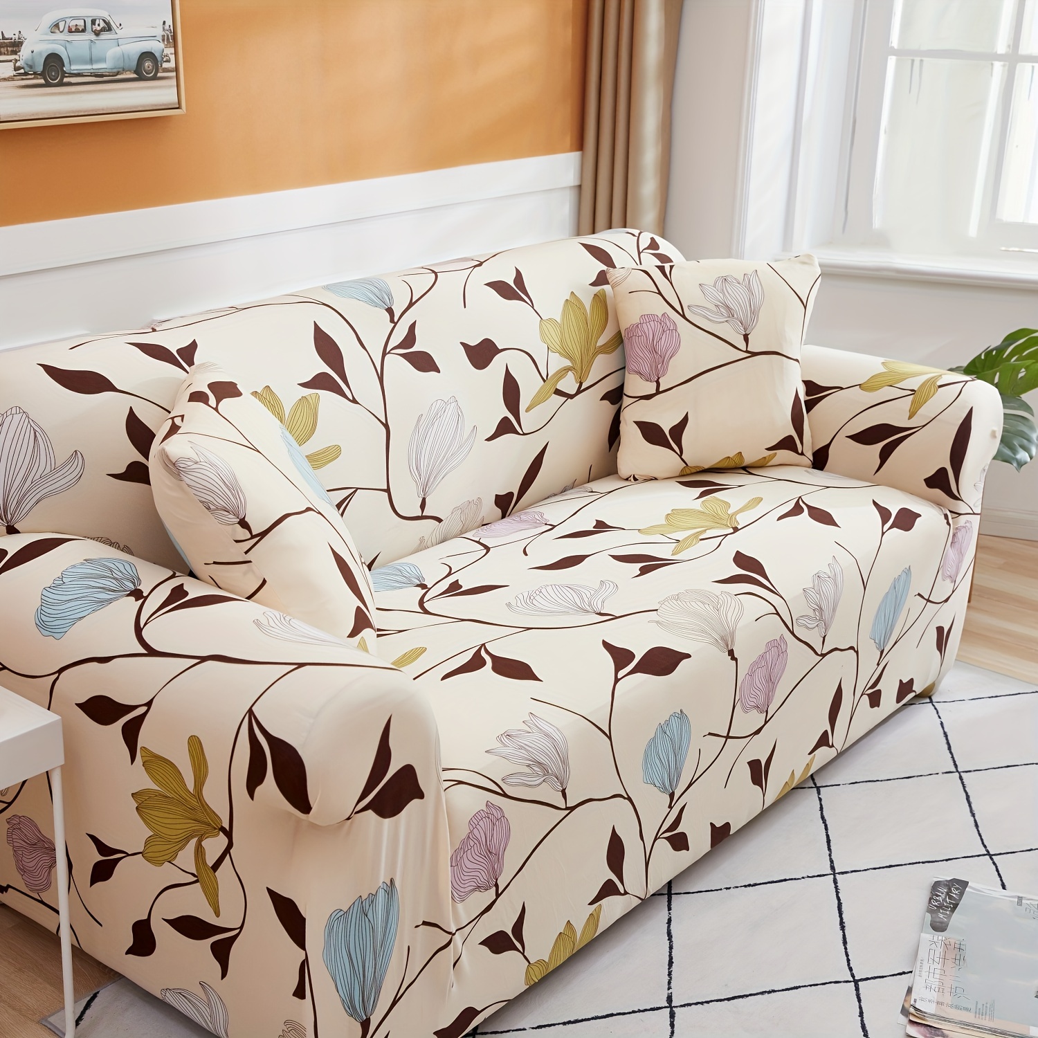 

Garden-inspired Elastic Sofa Slipcover Set: Perfect Gift Choice For Multiple Sofa Sizes