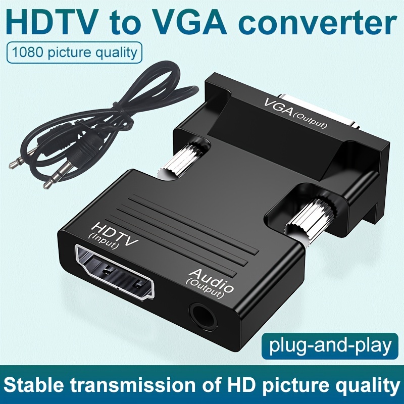 adaptador hdtv vga audio convertidor usb hdtv hembra vga Temu
