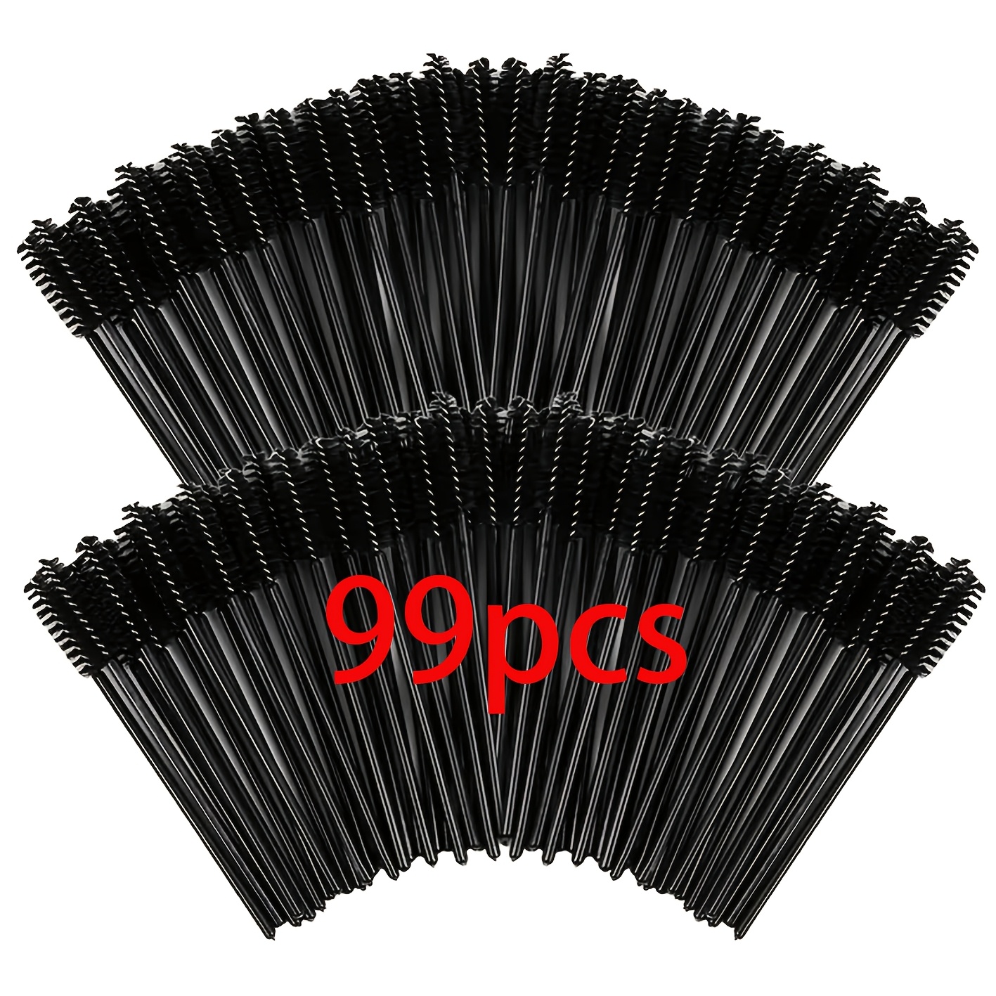 TEMU 99pcs Eyelash And Eyebrow Brushes, Suitable For Microblading, Curling Eyelashes, Applying Mascara, Nylon Bristle Handle Brushes, Eyelash