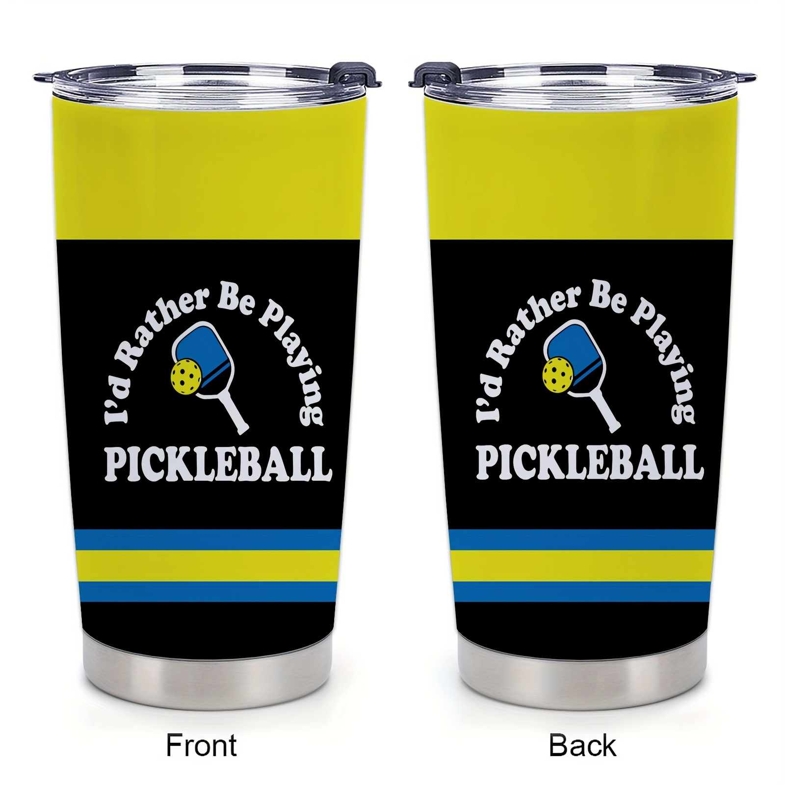 

1pc 20oz Playing Pickleball Car Insulation Cup, Tumbler Cup With Lid Stainless Steel, Travel Coffee Mugs Cup, Gift Car Outdoor Tumbler Water Bottle