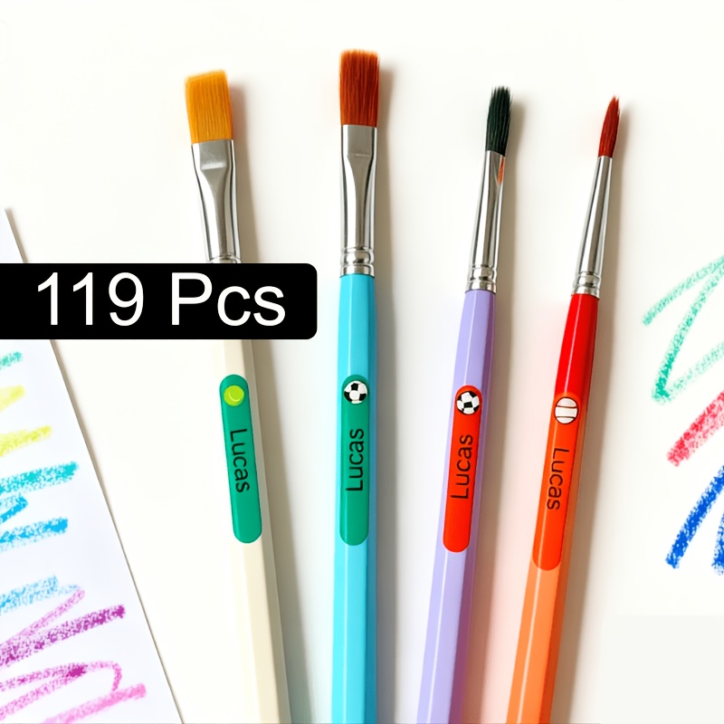 TEMU Custom Name Tags With Colorful Sports Ball Patterns, Featuring A Of Colors, Perfect For Organizing School Supplies During The Back-to-. Suitable