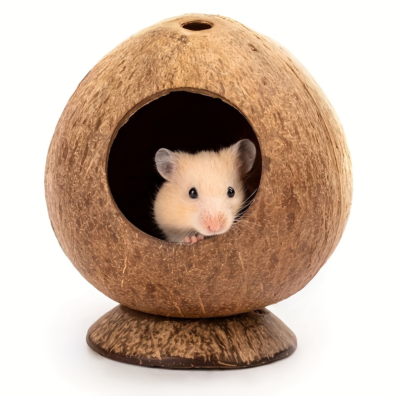 

1pc Rat Coconut Nest, Keep Warm In Winter, Coconut Shell With Base, Squirrel Hedgehog Hamster Sugar Glider Parrot Bird Nest