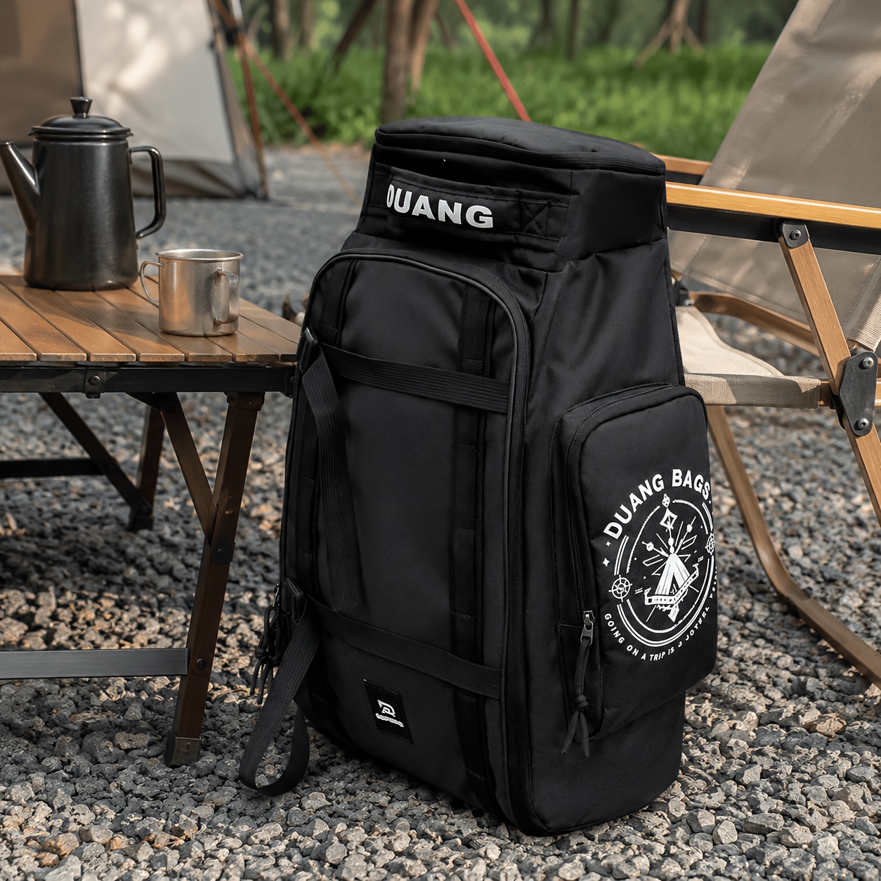 Image of Large Travel Hiking Backpack For Men Women, Multi Pocket Durable Lightweight Daypack, Large Capacity Outdoor Camping Rucksack For Weekend Travel Trip