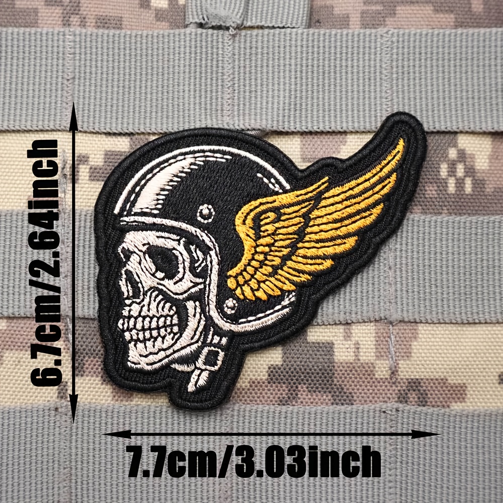 Image of 1pc Tactical Motorcycle Embroidered Cloth Patch Vest /suspender Badge Embroidery Hook Fixed Backing Backpack Patch Clothing Patch
