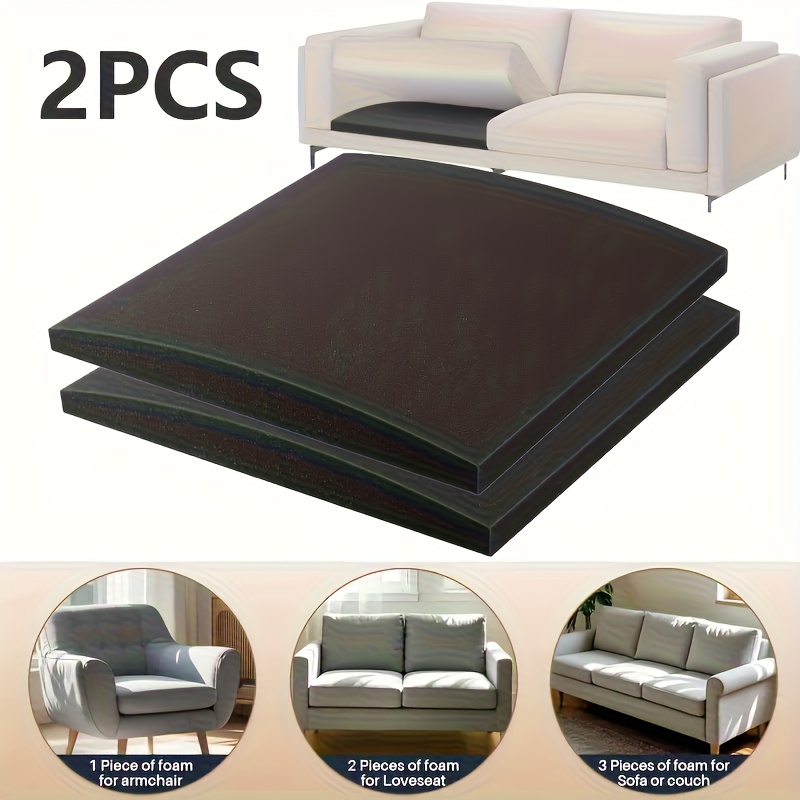 TEMU Set Of 2 High-density Memory Foam Cushions Designed For Sofa Replacement, Offering Long-lasting Support With A Style, Ideal For Sofas, Beds, And Chairs. For Chair Filling And Sofa Cushion Support