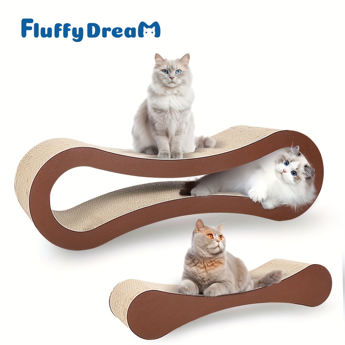 

Fluffydream 2 In 1 Cat Scratcher Cardboard, Cat Scratching Board Furniture Protector, Cat Beds For Indoor Cats, Infinity Shape, X-large