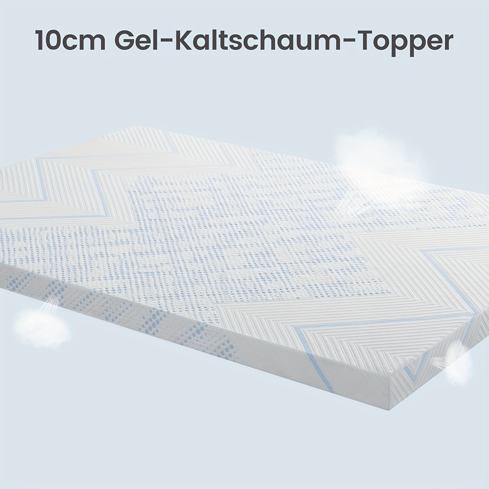 Bedstory Mattress Topper 180 X 200 Cm, H2 H3 Gel Topper With Washable Cover And Gel Foam, 10 Cm Soft And Comfortable 2 Harness Level Mattress Topper For Box Spring Bed And Uncomfortable Beds, Sofa Bed