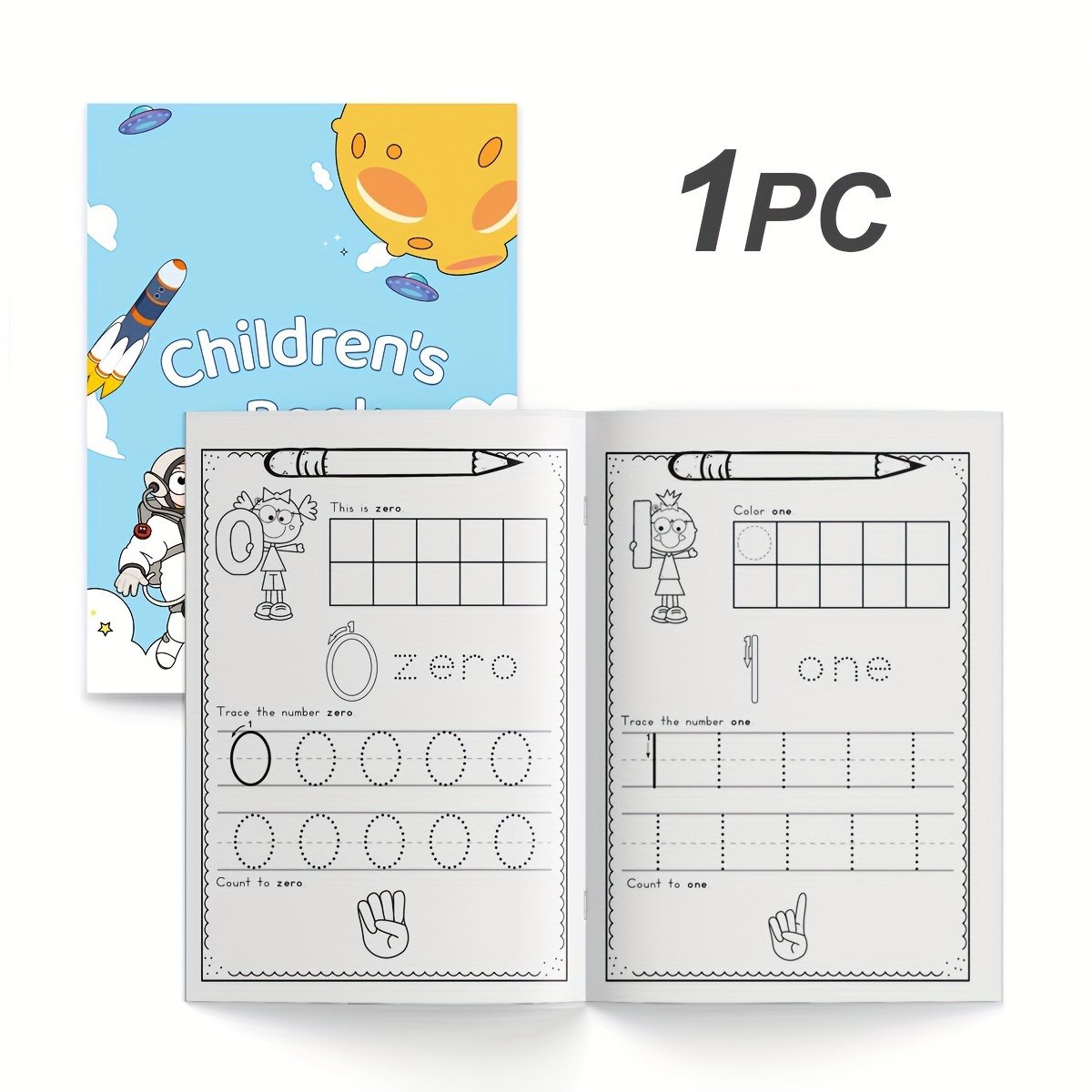 TEMU 1pc Number Tracing Workbook, Tracing Exercises For Numbers 0-30 Christmas, Halloween Gift