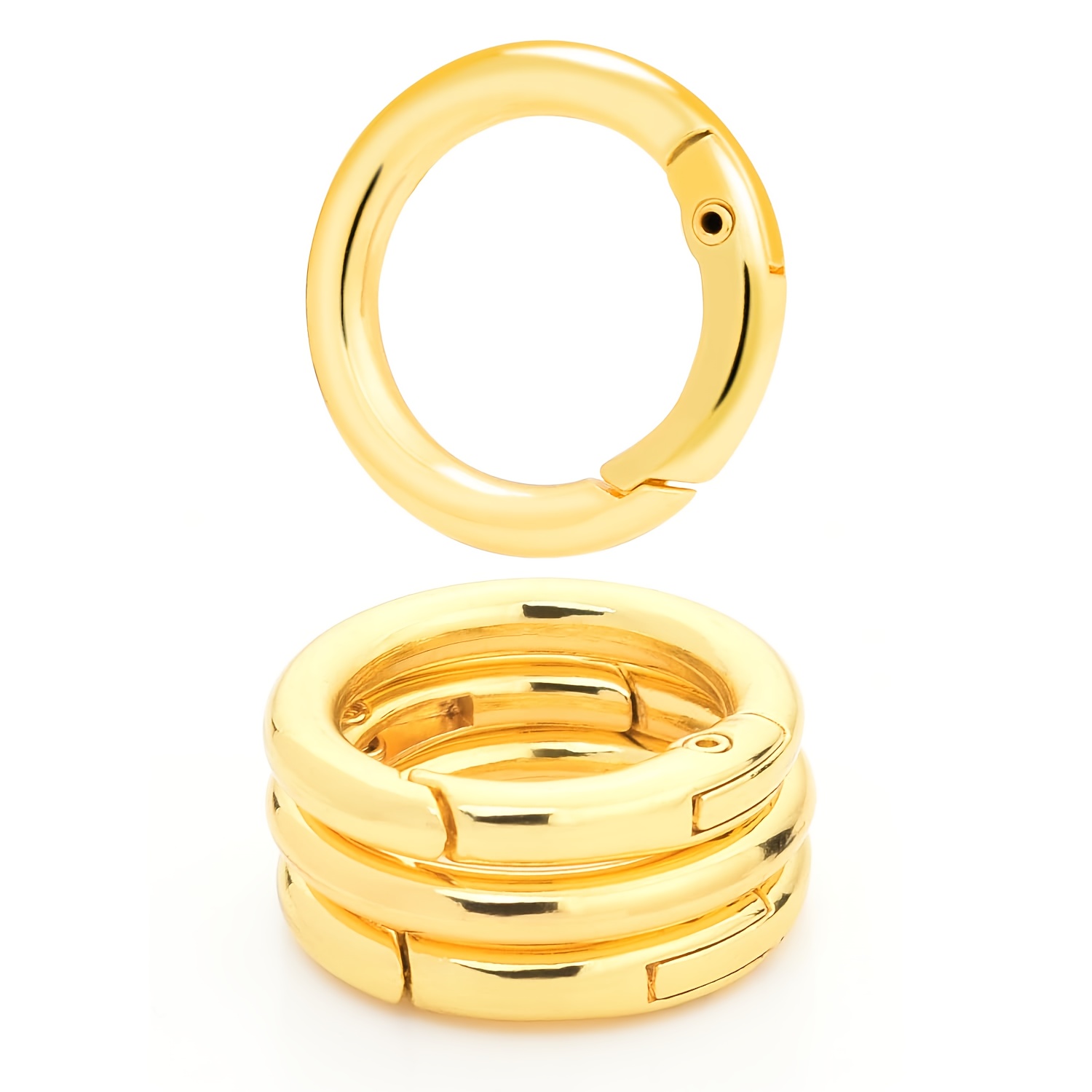 Image of 26pcs Golden Keychain, Spring O-ring Keychain, 1-inch Durable Alloy Hiking , For Bags, Wallets, Dly Crafts, Keychain Additions