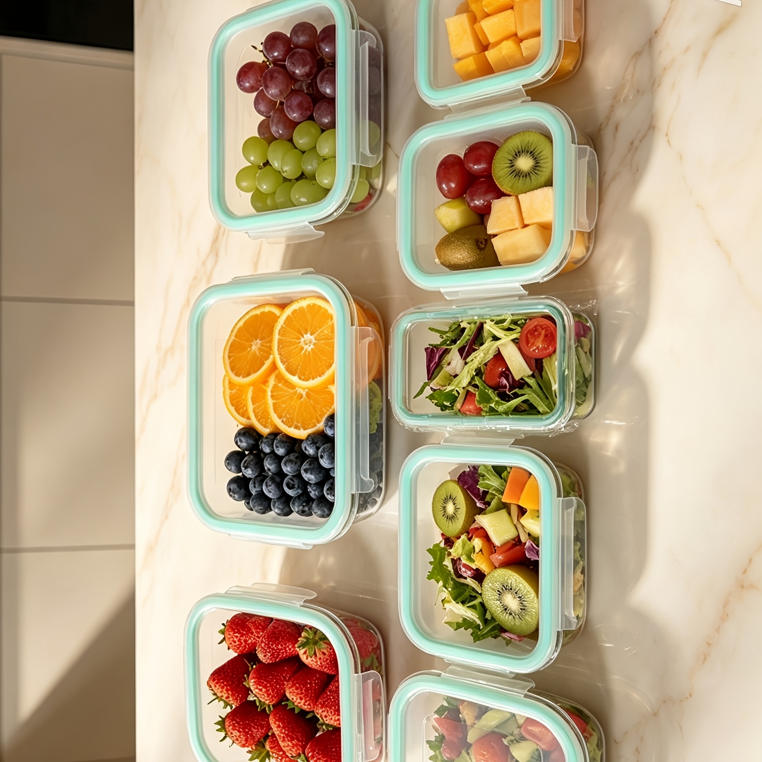 TEMU 20 piezas de recipientes de vidrio para almacenar alimentos, loncheras, para microondas, hornos - Perfectos para ensaladas, frutas, verduras y