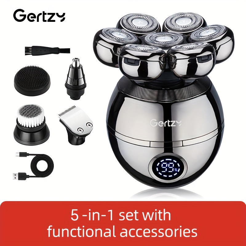 Image of Single Machine 1pc/ With Additions Machine 2pcs Men's Rotary Shaver - Usb Portable Charging, Suitable For 's Group, Including Nose Hair Trimmer And Beard Trimmer