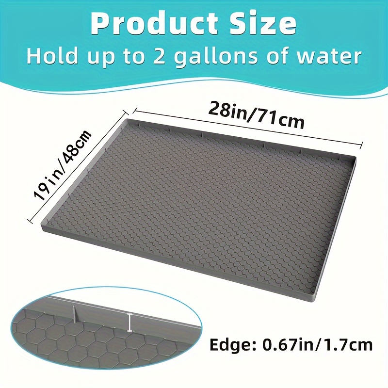 flexible silicone   waterproof anti drip liner for kitchen and bathroom cabinets 28x19 inches essential kitchen organization accessory details 2