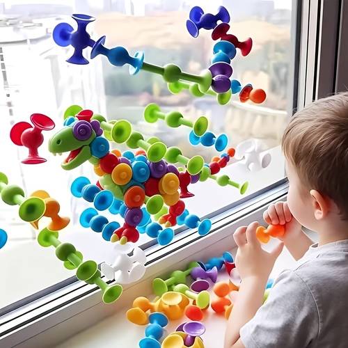 40pcs colorful suction cup fidget toys for kids sensory toys color recognition and color random color