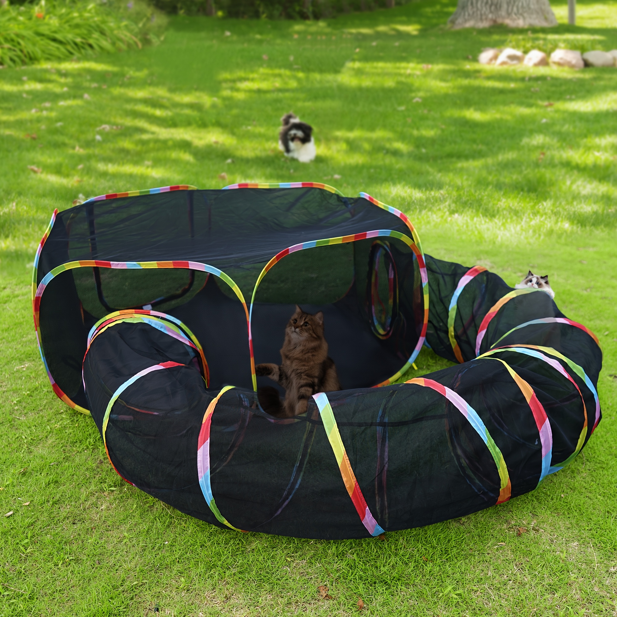 

Outdoor Cat Enclosure - Portable Outdoor Cat Tent - Outside Cat Playpen Pet Enclosure - Enclosed Cat Run - Cat Tunnel Outdoor Cat Tunnels For Indoor Cats & Small Animals