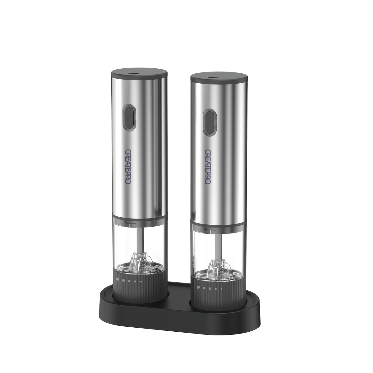 Image of Rechargeable Salt And Pepper Grinder, Adjustable Coarseness Automatic Electric Pepper Mill, Stainless With Rechargeable Battery, Suitable For Home Kitchen Bbq, Restaurant, Outdoor, Wedding Gift