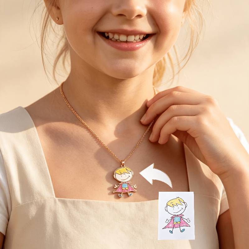Personalized Bohemian Style Colorful Painting Pendant Necklace