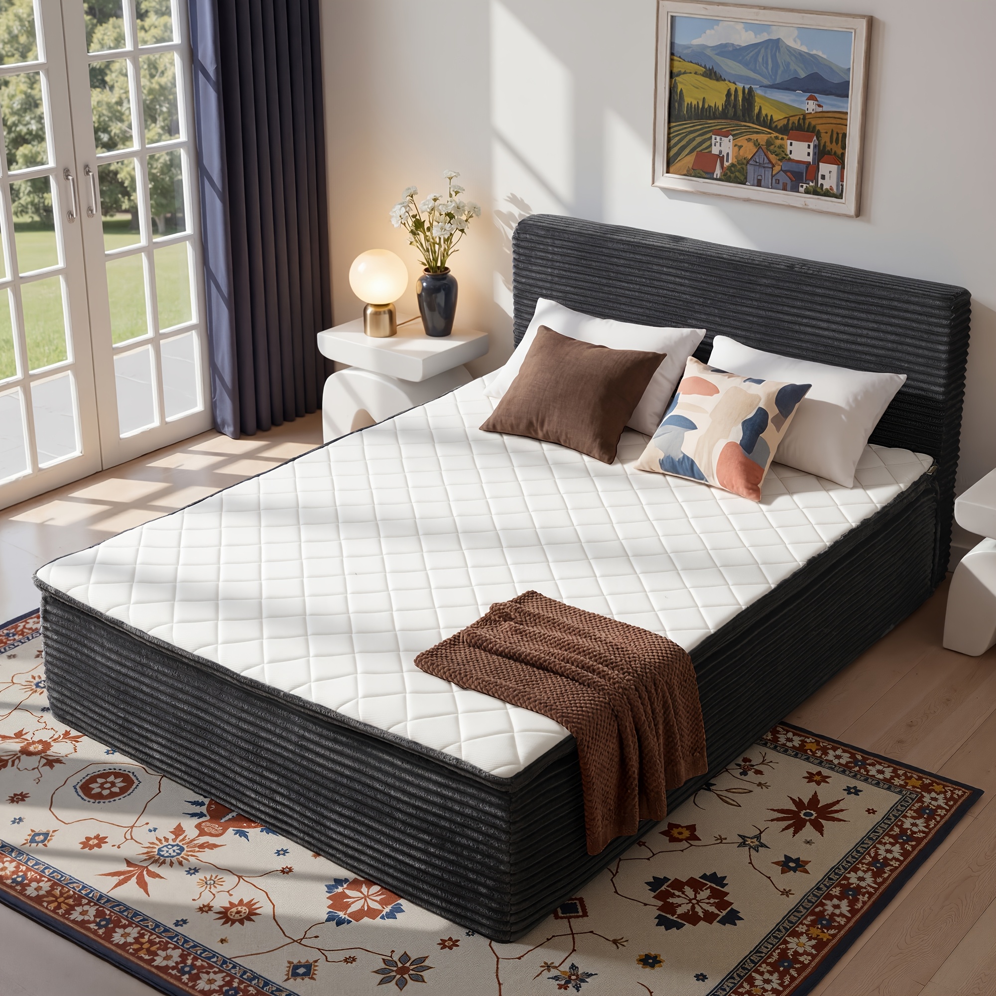 No Assembly Sofa Bed, -one Design In A Compact Box. , To Expand, And Use Same Day. Plush Fabric Bed & Couch With High Foam, For Living Room, Bedroom, Studio (queen, Full, Twin)