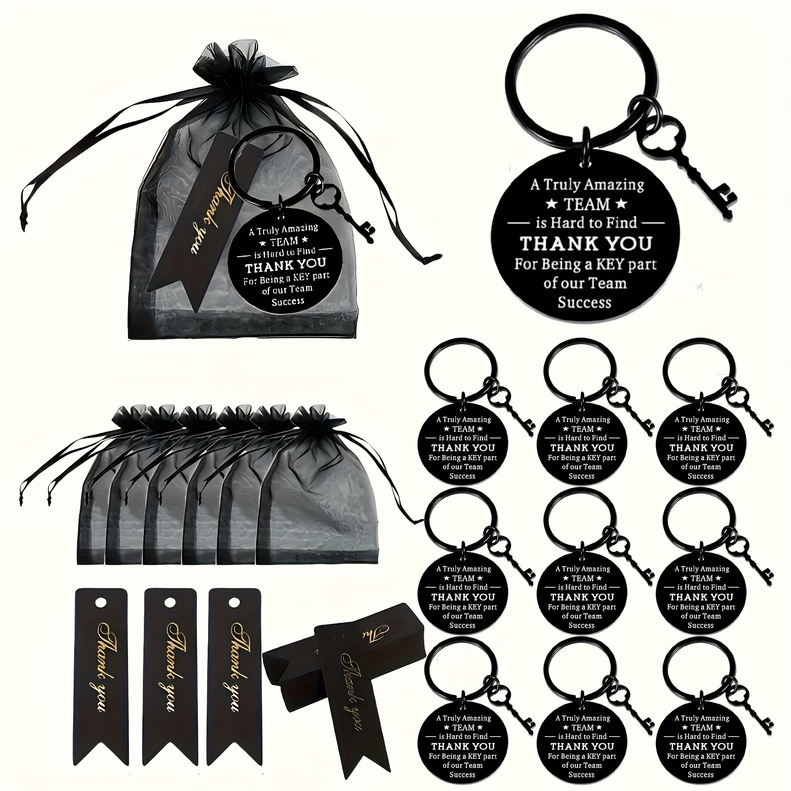 

30- Appreciation Keychain Set - Steel Keychains Bags And - For Employee , Building, Corporate , Nurses &