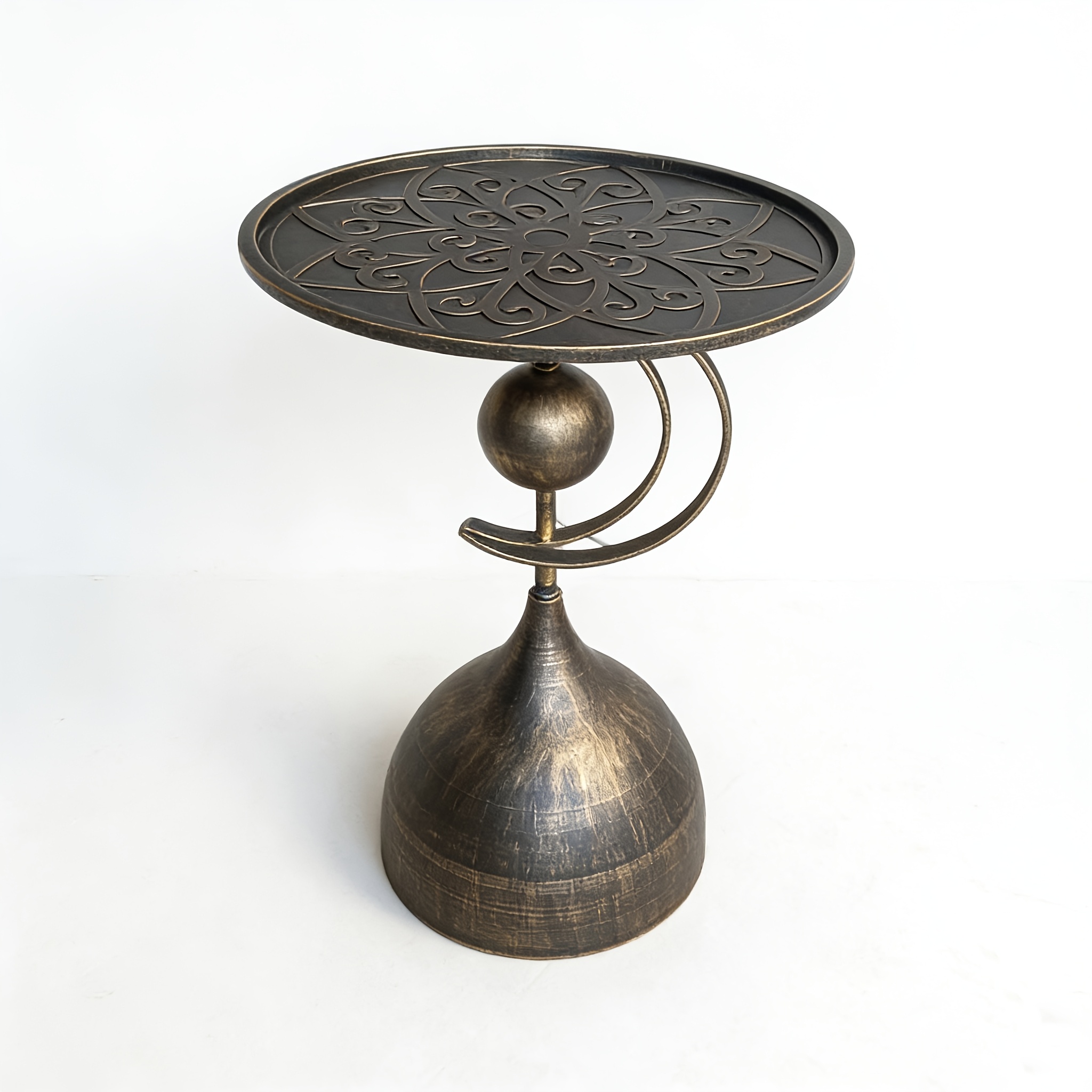 E-shop Einfacher Vintage kleiner runder Tisch, Beistelltisch für Sofa, Ecktisch, kleiner Tisch für kompakte Wohnungen, leichter Luxus-Nachttisch,
