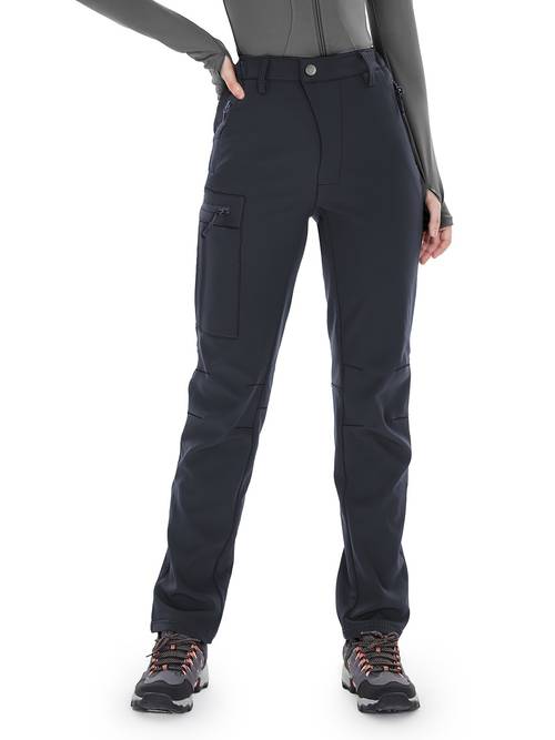 Women s Fleece Lined Insulated Softshell Pants Outdoor Snow Ski Pants Winter Warm Hiking Pants