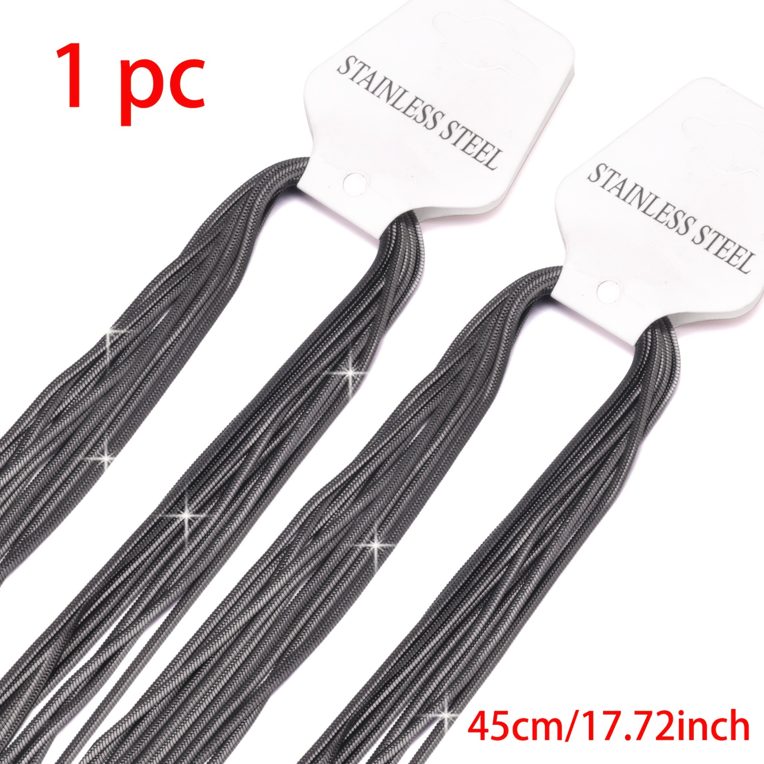 Image of Black Stainless Steel Snake Bone Chain Necklace, Rust-proof Tarnish-resistant, Dainty Minimalist Jewelry For Women Men Daily Wear & Layered Matching, Elegant Vintage Necklace.