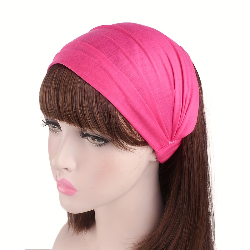 

1pc Solid Color Headband Wide Brimmed Hair Band 3-in-1 Elastic Headband Head Wrap Cap Hair Styling Accessories