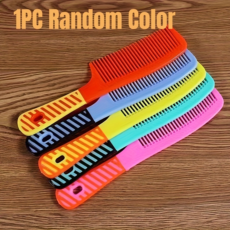 Gentle Detangling Hair Comb For All - Easy Styling, Colorful Plastic Brush With Handle, Random Color