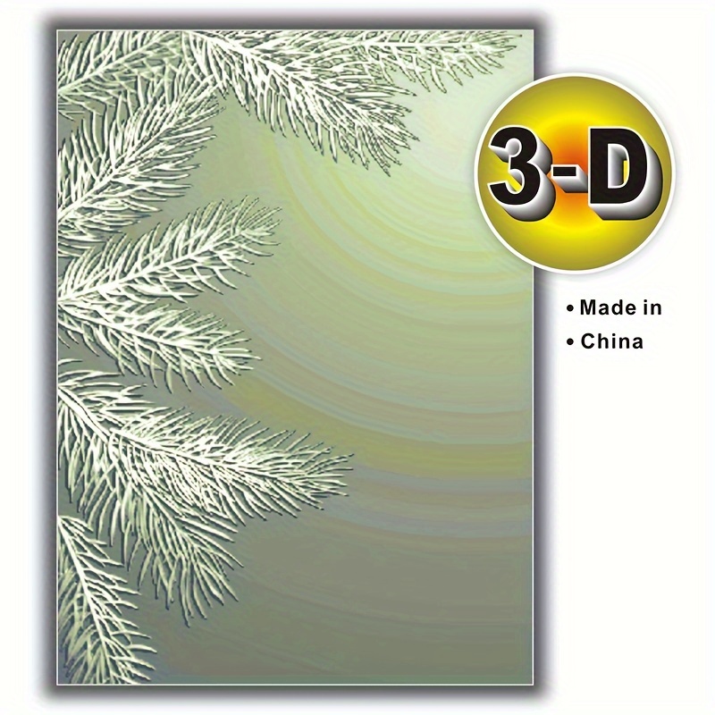 

1pc 3d Texture Gradient Embossed Folder - Pine Branch Pattern Plastic Embossing Folders For Card Making Scrapbooking And Other Paper Crafts