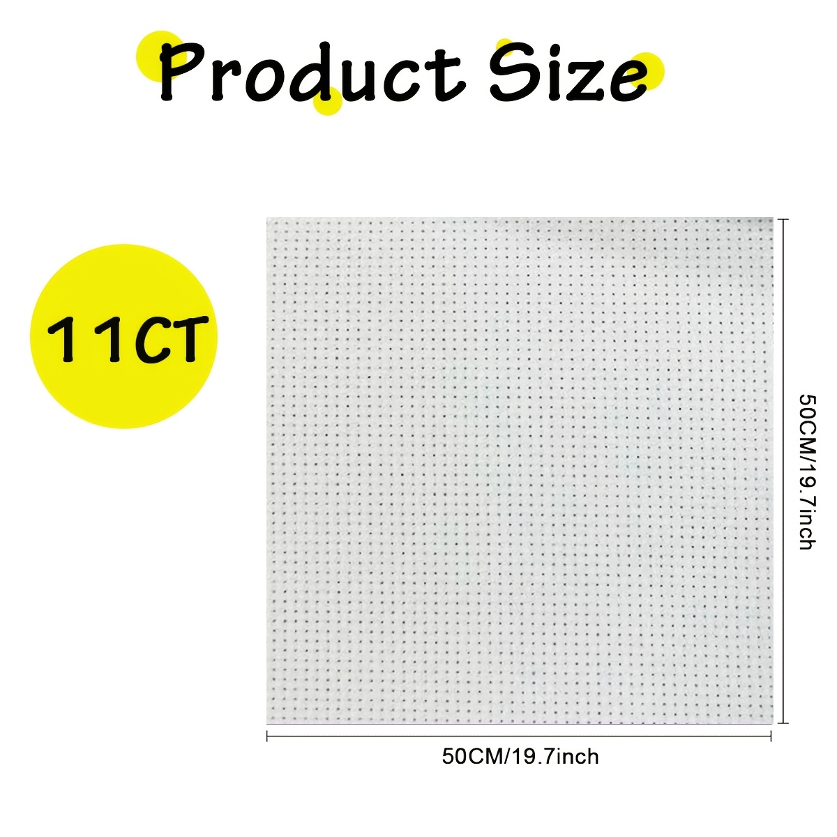 Large-Sized White Cross-Stitch Fabric Made of Polyester
