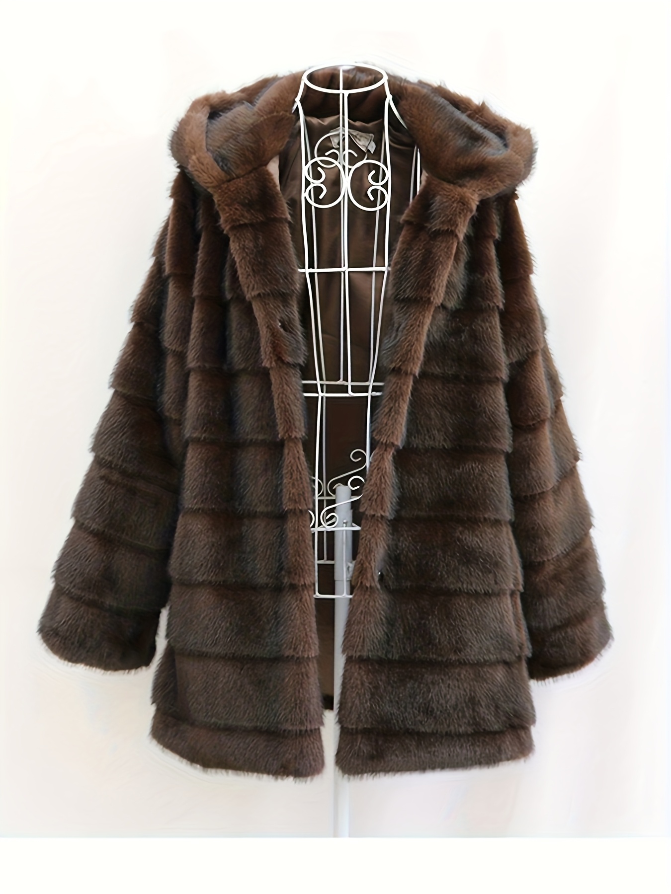 Women's Premium Hooded Plush Mid-Length Coat