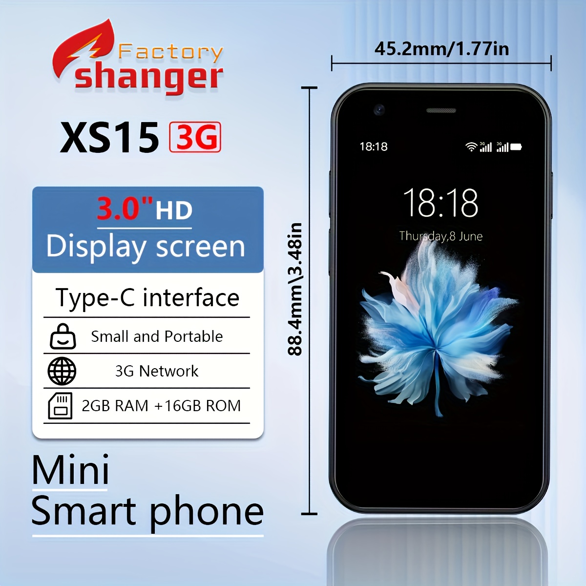 Petit Smartphone Android 10 - Écran HD 3.0", 4G, 16 Go, Déverrouillé, Neuf !