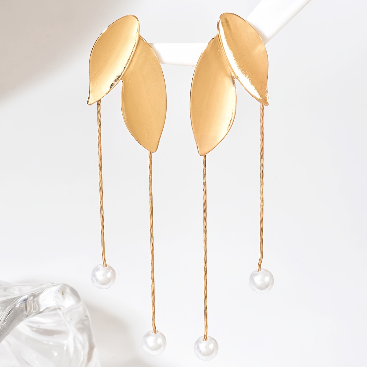 TEMU 1 Pair Of Elegant Spring And Earrings With Pearl Drops, Suitable For Daily , Parties And Other Occasions, And As Gifts For Valentine's Day And