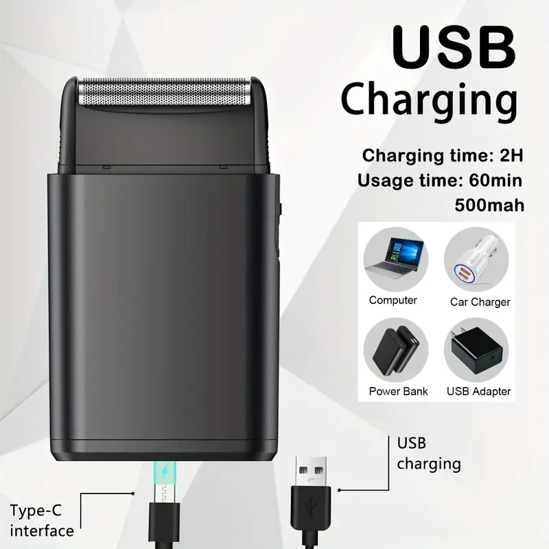 mens grooming kit usb rechargeable electric foil shavers hair clipper with precision trimming styling tool limit comb ideal holiday gif Product details 2