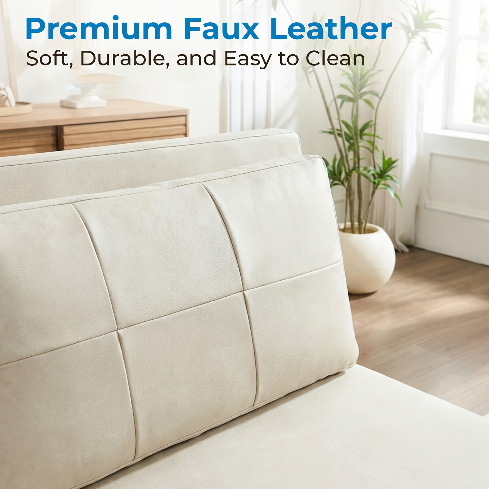 3in 1 Convertible Queen Sofa Bed, Pull Out Sleeper Couch, Armless Loveseat for Small Spaces