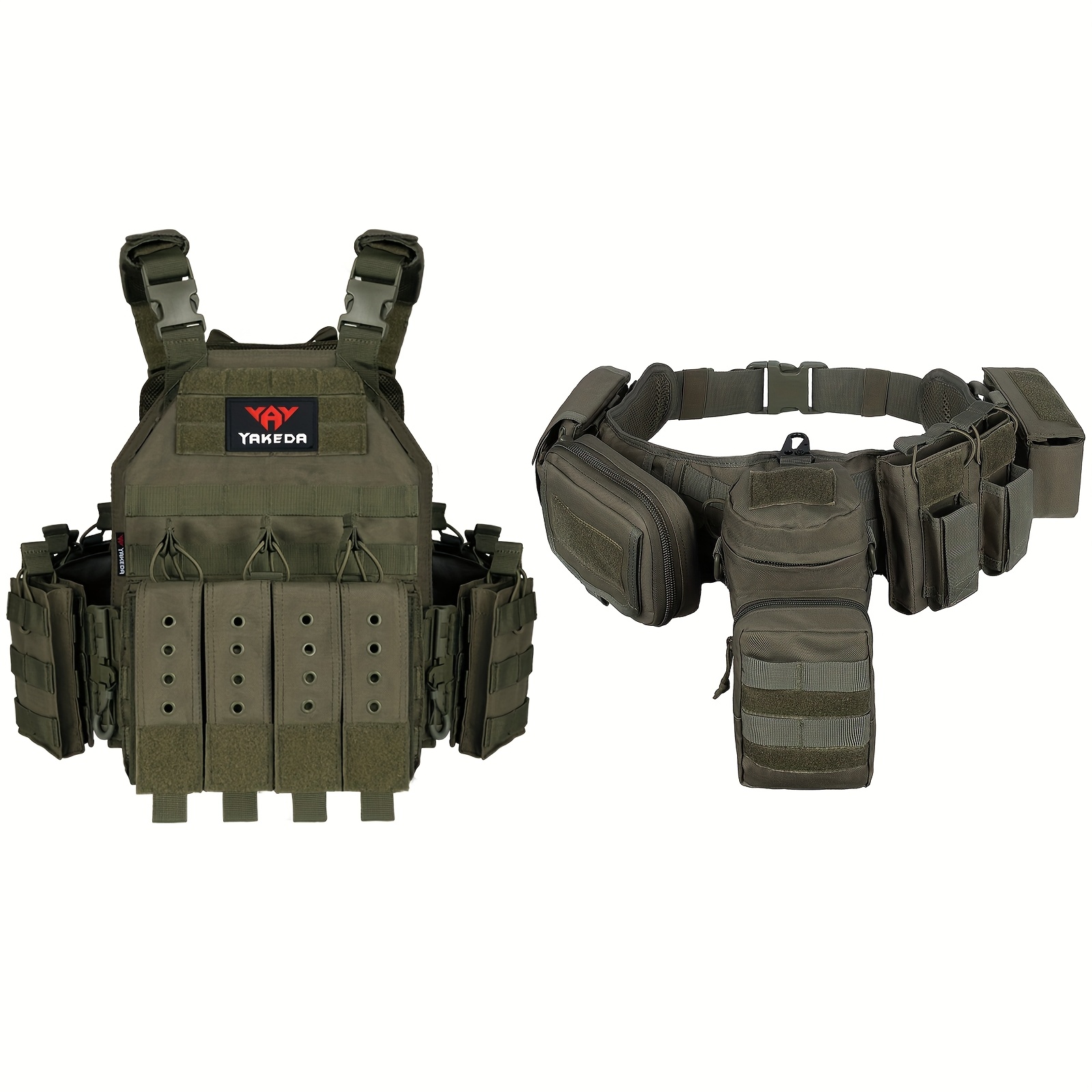 TEMU 2pcs--Yakeda Ceinture de combat Ceinture de service Ceinture utilitaire Ensemble de gilet