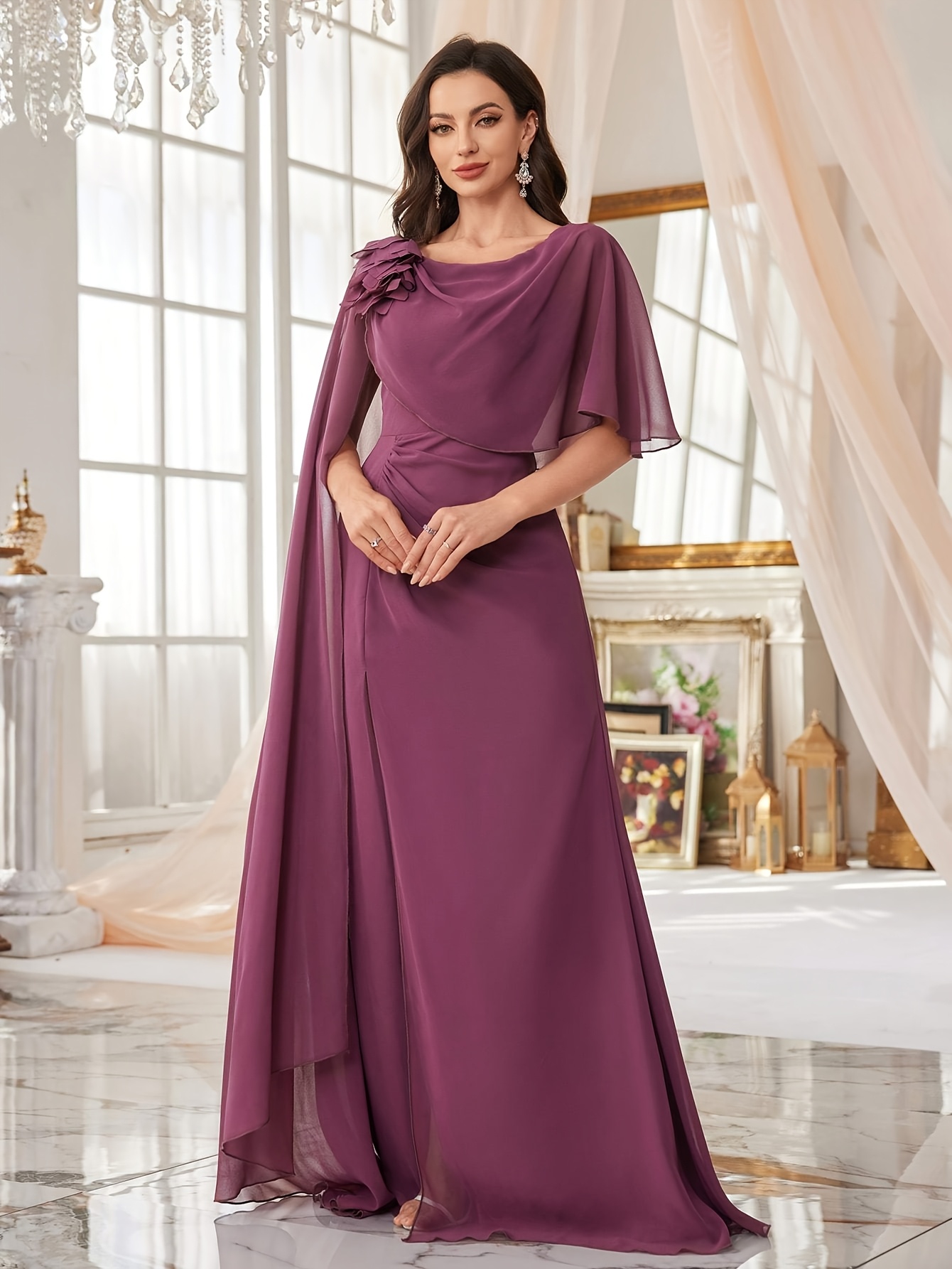 evening dresses for over 60s WEDTREND Women Off the Shoulder Satin Blush Mother of the Bride Dress with  3D Flower Sheath Long Wedding Guest Dress – Wedtrend UK