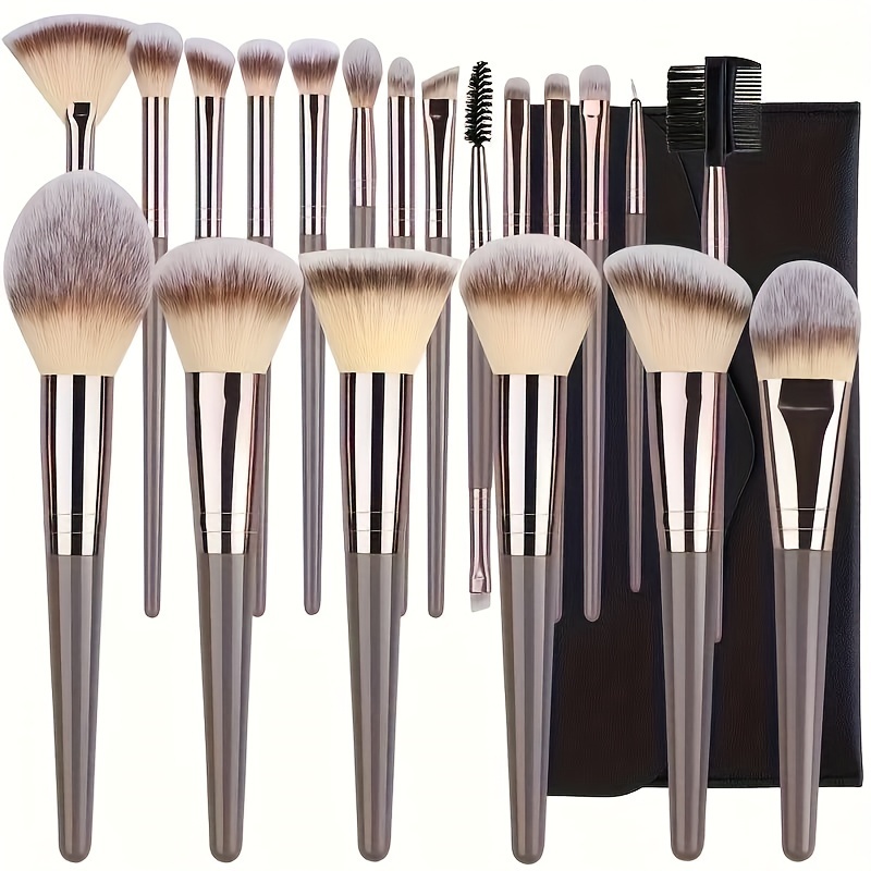 

10-20pcs Professional Makeup Brushes, Foundation Eyelash Eyebrow Eyeshadow Cosmetic Make Up Tool Makeup Brush Set Premium Champagne Golden Makeup Brushes, Birthday Gifts