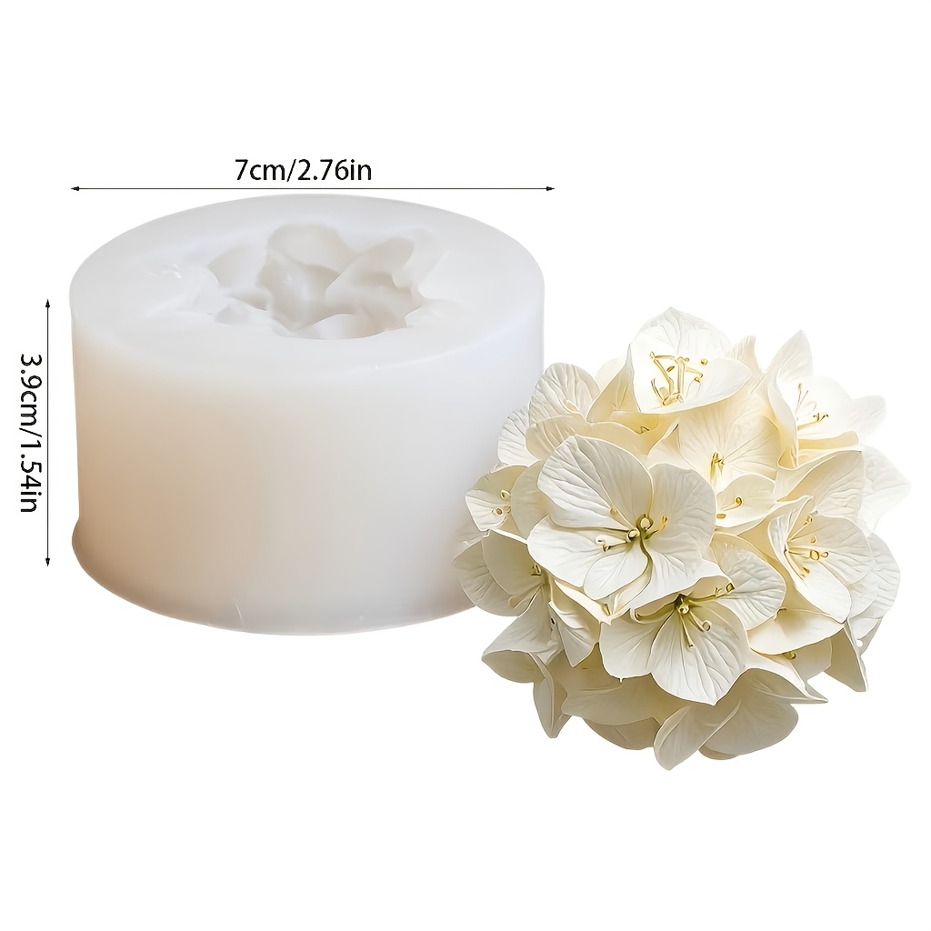 E-shop Tonform Fantasie-Hortensien-Kerzen-Silikonform, für Harz, zum Gießen, tiefe Epoxidharzform, zum Konservieren von Blumen, Hochzeits-