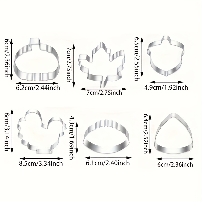 6pcs thanksgiving stainless steel cookie mold cake baking diy tool set   thanksgiving Product details 5