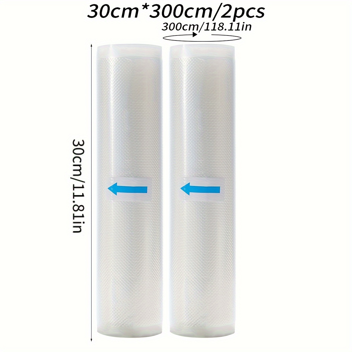 Image of 2 Rolls Of Food-grade Vacuum Sealing Bags, -layer Co-extruded Rhombus Pattern Vacuum Roll Film Bags, -keeping Bags With Patterned Roll Film For Food Packaging