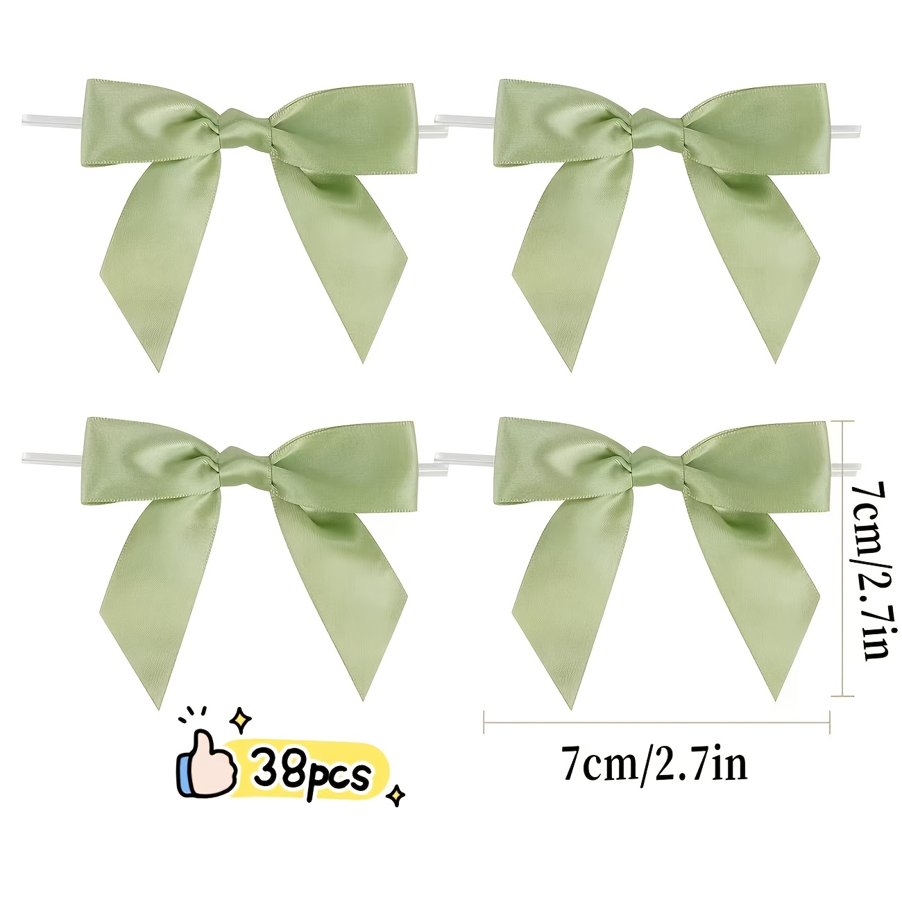 TEMU Lot de 38 nœuds en ruban de satin pré-faits pour , anniversaires, fêtes prénatales - Nœuds élégants enroulés, nœuds décoratifs prêts à l'emploi