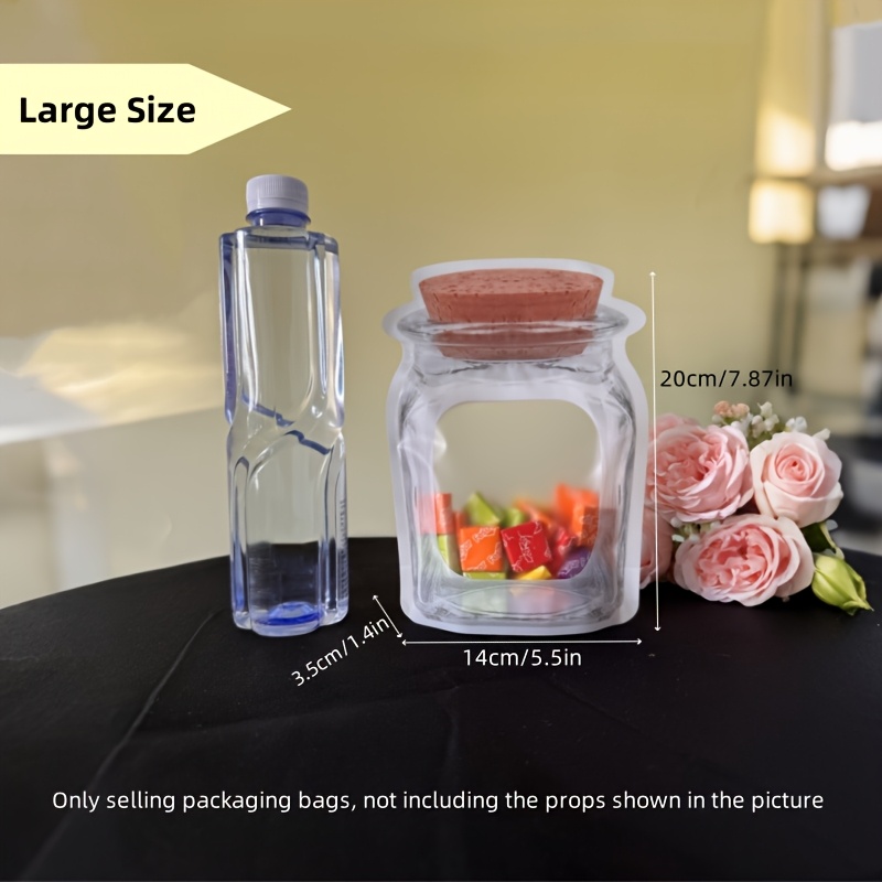 E-shop 50er-Pack Wiederverwendbare Selbstversiegelnde Plastiktüten - Sechseckige Mason Jar-Form Snackaufbewahrungsbeutel für Backwaren, Kekse,